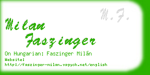 milan faszinger business card